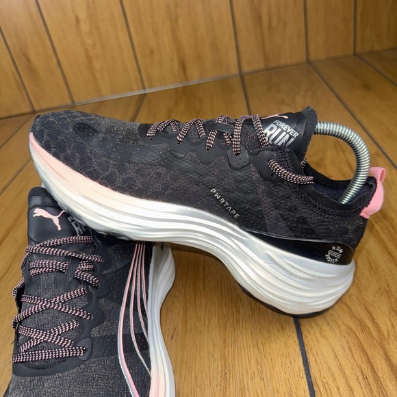 Puma Forever Run Nitro Running Shoes Womens 7.5 Black Pink Athletic Sneakers - Picture 1 of 16